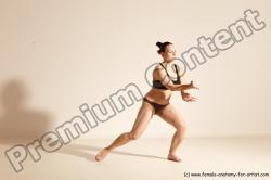 Underwear Martial art Woman White Moving poses Average long colored Dynamic poses Academic